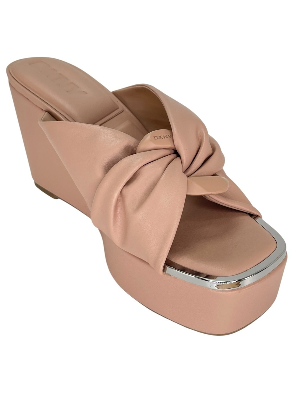 DKNY Maryn Chain Mauve Faux Leather Womens Wedge Sandals Size 10M - Picture 4 of 12